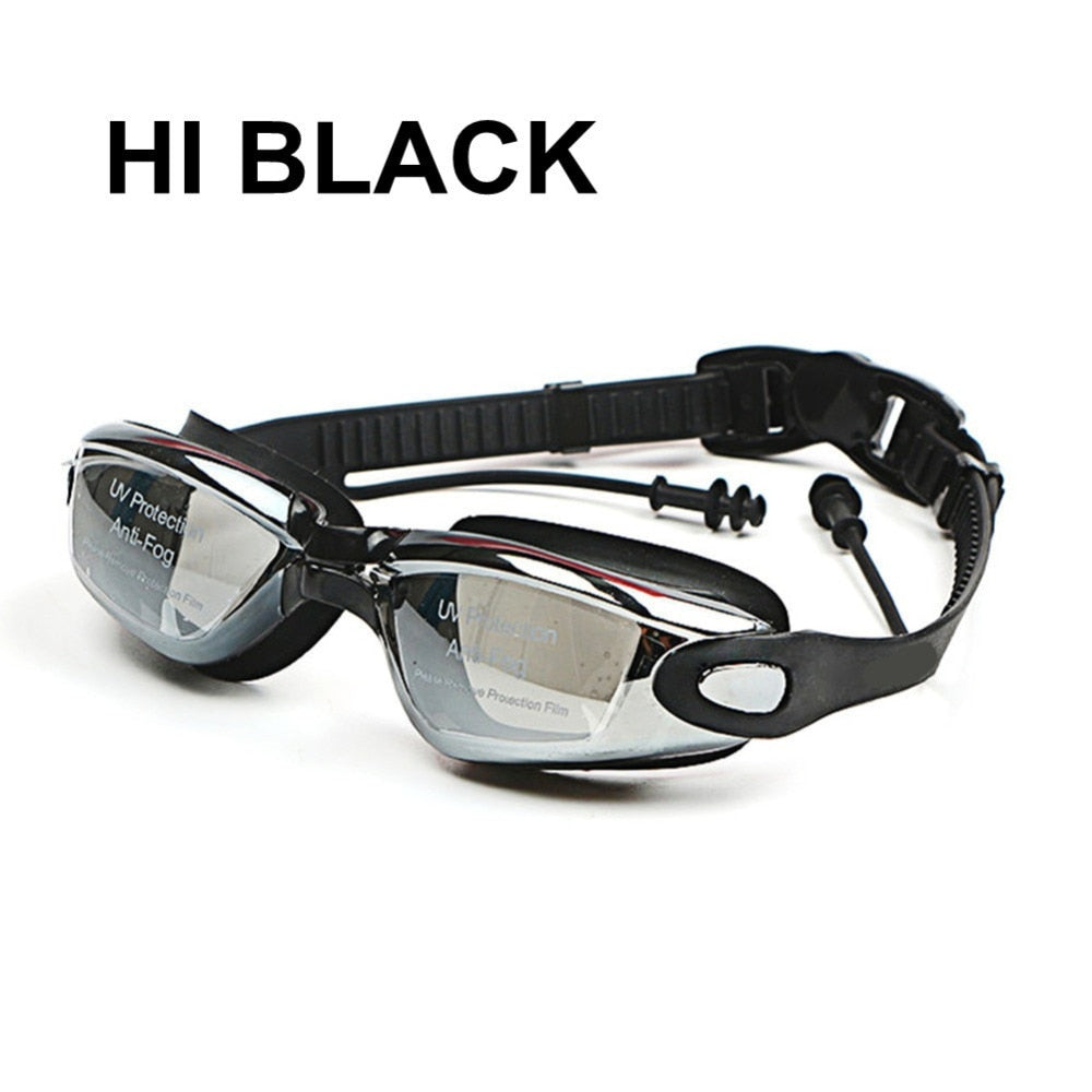 Professional Silicone myopia Swimming Goggles Anti-fog UV Swimming Glasses With Earplug for Men Women diopter Sports Eyewear