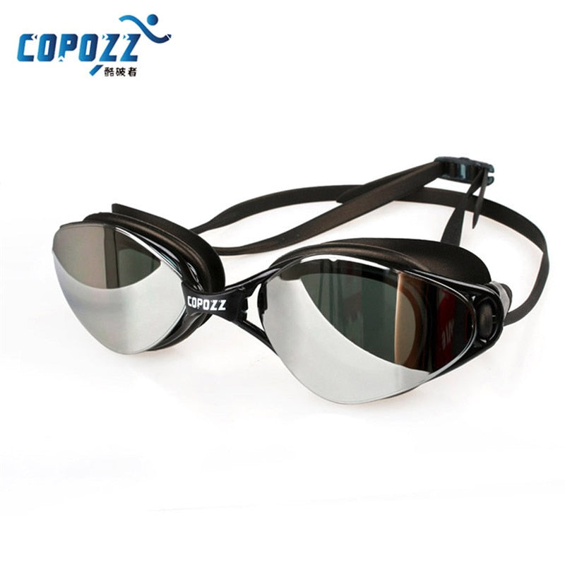 COPOZZ New Professional Swimming Goggles Anti-Fog UV Adjustable Plating men women Waterproof silicone glasses adult Eyewear