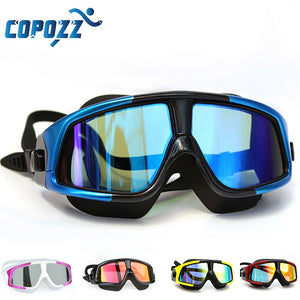 COPOZZ Swimming Goggles Comfortable Silicone Large Frame Swim Glasses Anti-Fog UV Men Women Swim Mask Waterproof