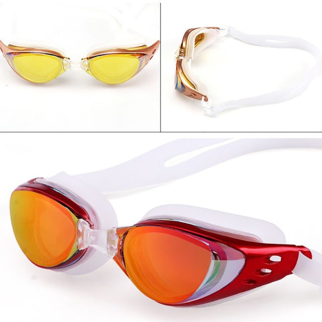 Adjustable Waterproof Anti Fog UV Protection Adults Professional Colored Lenses Diving Swimming Glasses Eyewear Swim Goggles New