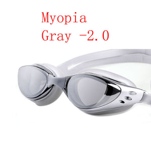 New Myopia Swimming glasses -1.5~-10 Waterproof Anti-Fog arena swim eyewear water diving goggles Silicone Big Swimming goggles