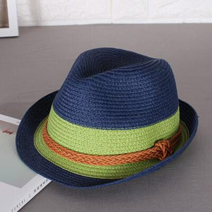 2018 Summer Jazz Women Straw Hat Beach Men Sun Hat Casual Panama Male Cap Hemp Rope Patchwork Striped Straw Hat Visor Cap