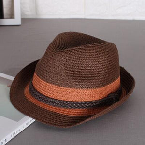 2018 Summer Jazz Women Straw Hat Beach Men Sun Hat Casual Panama Male Cap Hemp Rope Patchwork Striped Straw Hat Visor Cap