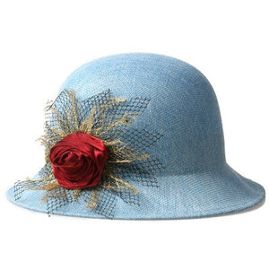 2017 fashion Women Lady Fedoras Top Hat Spring Summer Bowler Hats Straw Cap Breathable Sunscreen Flax Gauze Flowers Elegant