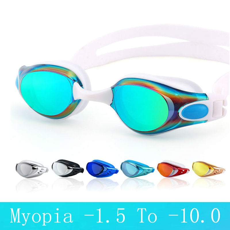 Electroplate Swimming glasses Myopia Adult Professional anti fog natacion men women swimming goggles arena Water Swim Eyewear