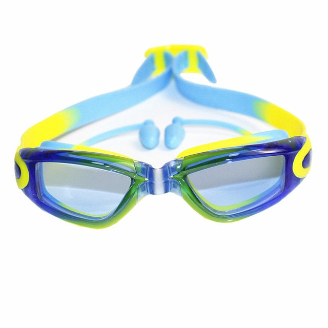 Professional Silicone transparent Swimming Goggles Anti-fog UV  kids Sports Eyewear Swimming Glasses With Earplug for children
