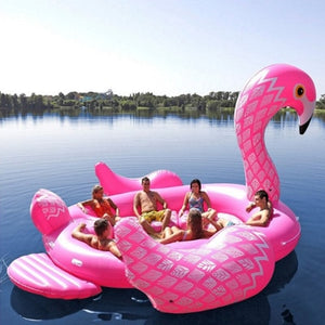 Fits Seven People 530cm Giant Peacock Flamingo Unicorn Inflatable Boat Pool Float Air Mattress Swimming Ring Party Toys boia