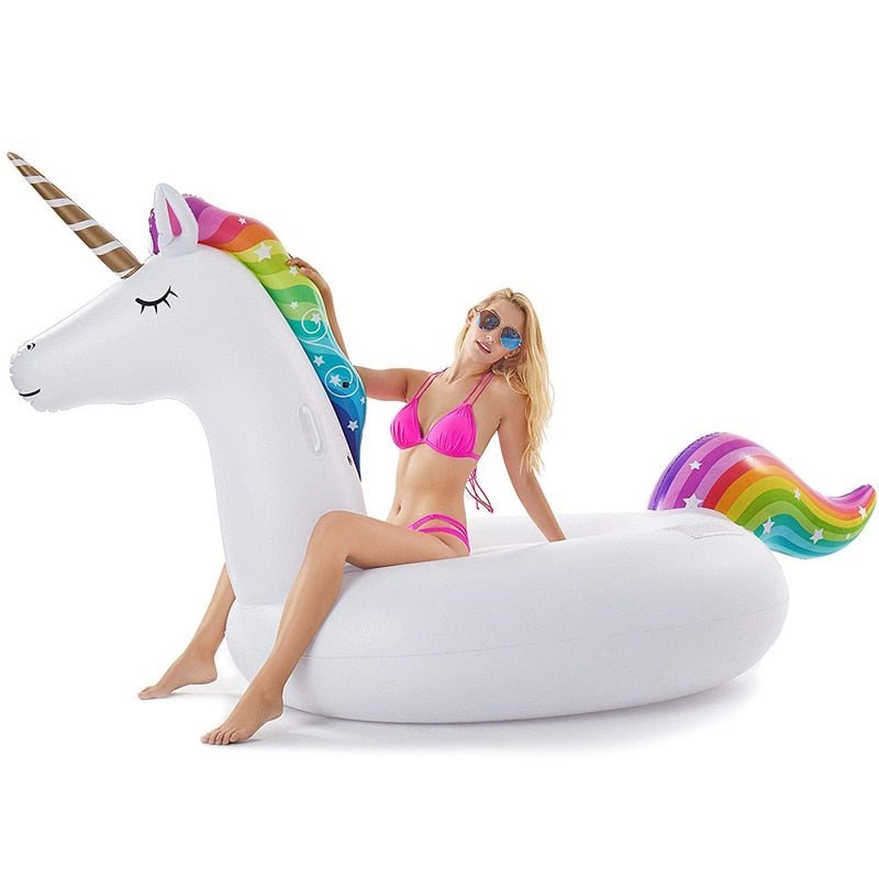 2019 New Inflatable Unicorn 275cm Giant Pool Float Rainbow Pegasus/Horse Floats Swimming Ring Fun Water Toys For Adult Kids boia