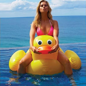 250CM Giant Sunglass Duck Float Ride-On Swimming Ring Pool Floating Water Party Inflatable Fun Toy Air Bed Beach Mattress boia