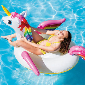 200cm Unicorn Giant Pool Float For Adult Child Baby Ride-On Swimming Ring Water Party Fun Toys Air Bed Inflatable Mattress Boia