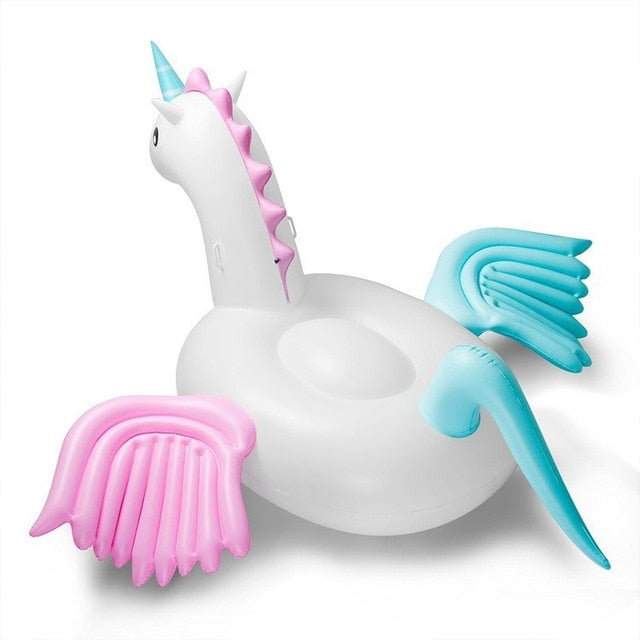 250cm Giant Pegasus Inflatable Pool Float Rainbow Unicorn Ride-on Water Party Toys Adult Beach Swimming Ring Air Mattress boia