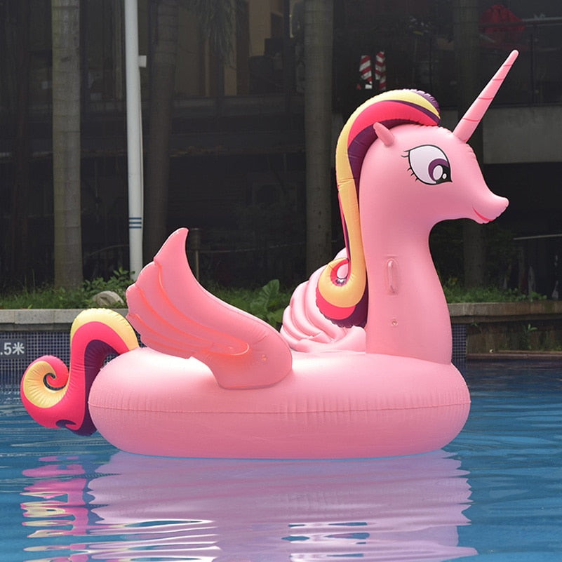 265M Giant Unicorn Inflatable Pool Float Ride-on Swimming Ring For Adult Water Toys Beach Lounger Air Mattress Floating Raft