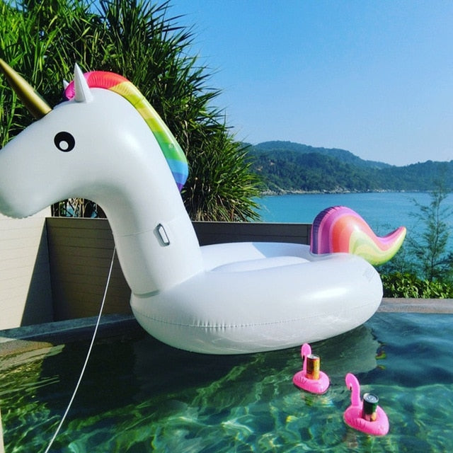 Giant Unicorn Float For Adult Child Baby Ride-On Pegasus Swan Swimming Ring Pool Party Inflatable Toys Air Mattress Boia Piscina